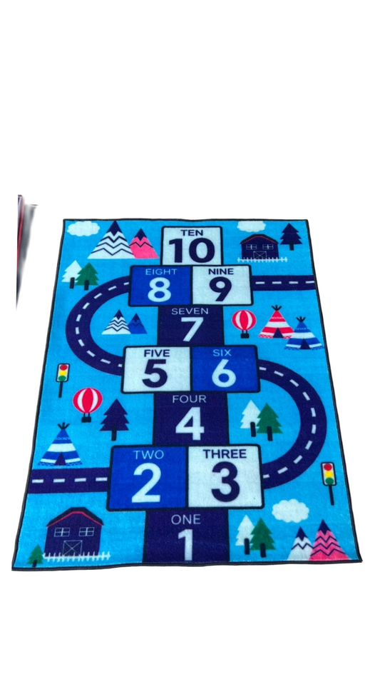 Sajalo Blue Track Kids Rug 100x135cm