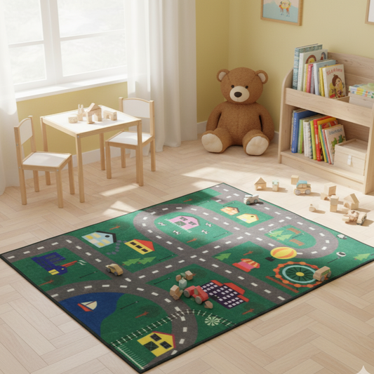 Sajalo City Map Kids Rug 100x135cm (3 x 4.5 feet)