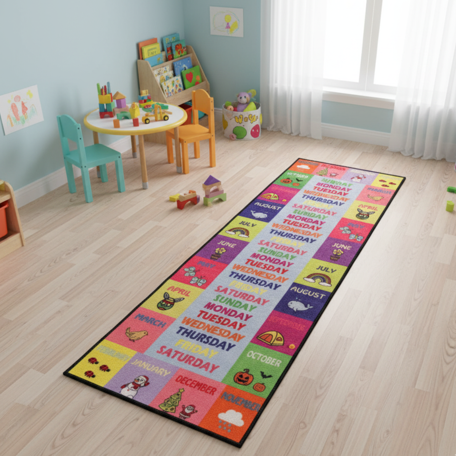 Sajalo Kids Month/Day Names Runner 2x6 ft
