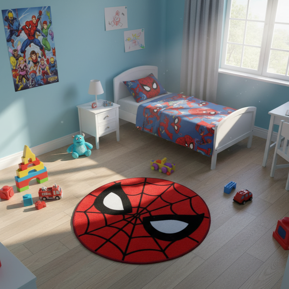 Sajalo Spiderman Round Kids Rug