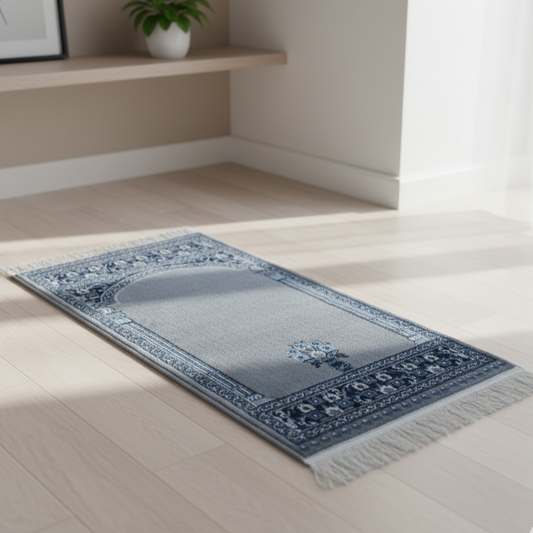 Sajalo Grey Mehrab Design Jainamaz 2.3x4ft(66 X 120 cm)