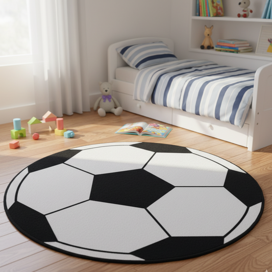 Sajalo Football Round Shape Kids Rug