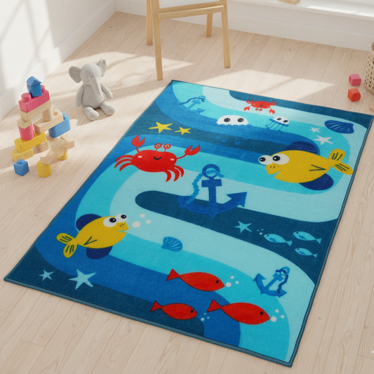 Sajalo Sea creature kid Rug in 100x135cm (3x4.5 feet)