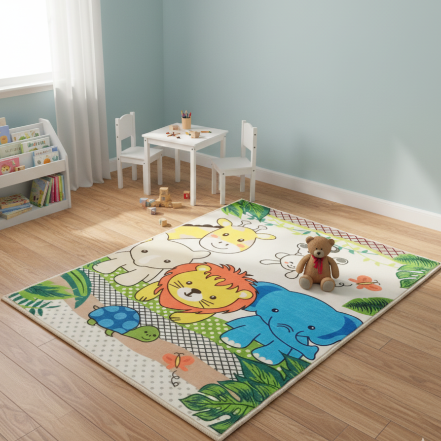 Sajalo Baby Animal Kids Rug 100x135cm (3x4.5 feet)