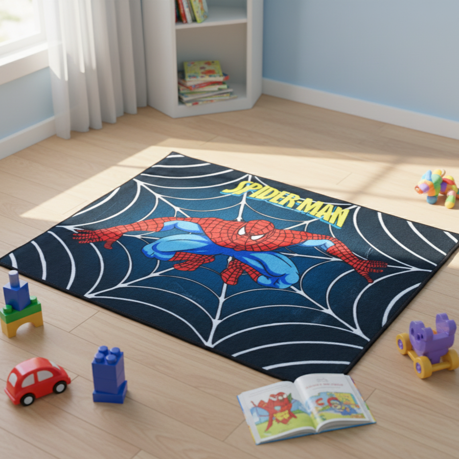 Sajalo Blue Spider-Man Kids Rug