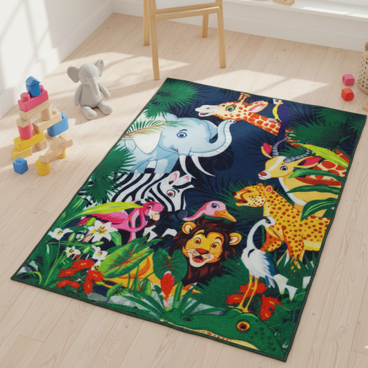 Sajalo Animals in Jungle  Kid Rug