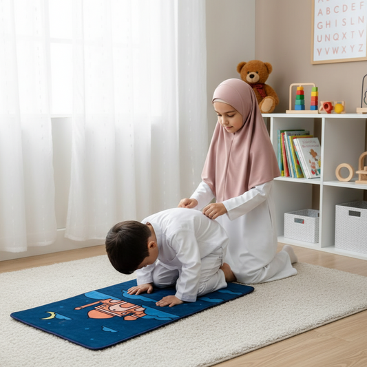 Sajalo New Arrival Prayer Mat For Kids with back grey felt in 50x85cm (19.6x33.4 inches)