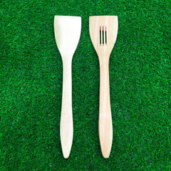 Sajalo Wooden Spatula Spoon Pair