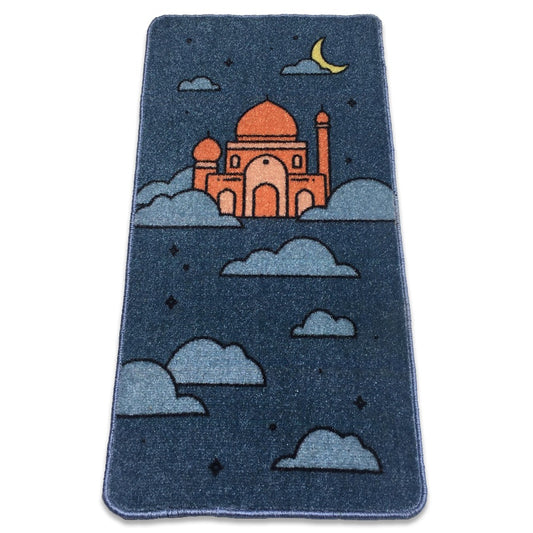 Sajalo New Arrival Prayer Mat for kids with back blue felt in 52 X 92 cm ( 20 X 36 inches )