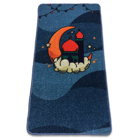 Sajalo New Arrival Prayer Mat for kids in Aegean color with back blue felt in 52 X 92 cm ( 20 X 36 inches )