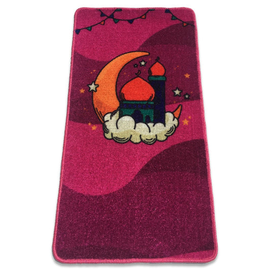 Sajalo New Arrival Prayer Mat for Kids in Berry color  with Back blue felt in  52 X 92 cm ( 20 X 36 inches )