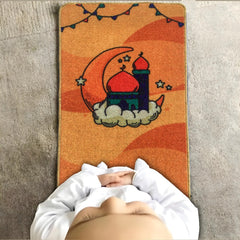 Sajalo New  Arrival Prayer Mat for kids in Marmalade color with back blue colored felt in  50x85cm (19.6x33.4 inches)