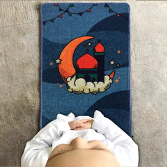 Sajalo New Arrival Prayer Mat for kids in Aegean color with back blue felt in 52 X 92 cm ( 20 X 36 inches )