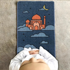 Sajalo New Arrival Prayer Mat for kids with back blue felt in 52 X 92 cm ( 20 X 36 inches )