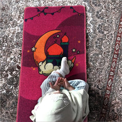 Sajalo New Arrival Prayer Mat for Kids in Berry color  with Back blue felt in  52 X 92 cm ( 20 X 36 inches )