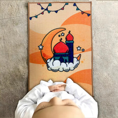 Sajalo New  Arrival Prayer Mat for kids in Marmalade color with back black felt  with non woven quality  in 52 X 92 cm ( 20 X 36 inches )