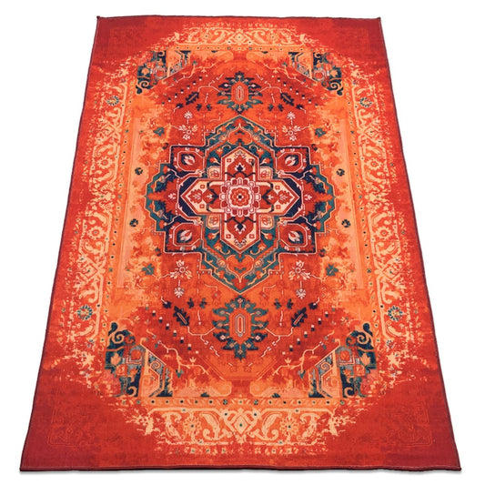 Sajalo Egyptian design Runner rug in Crimson color with back black felt 150x225 (5x7.5 feet)