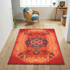 Sajalo Egyptian design Runner rug in Crimson color with back black felt 150x225 (5x7.5 feet)