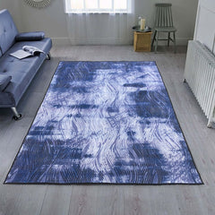 Sajalo  Runner rug in Navy Blue color  with back black felt with size 150x225 ( 5 x 7.5 ft )