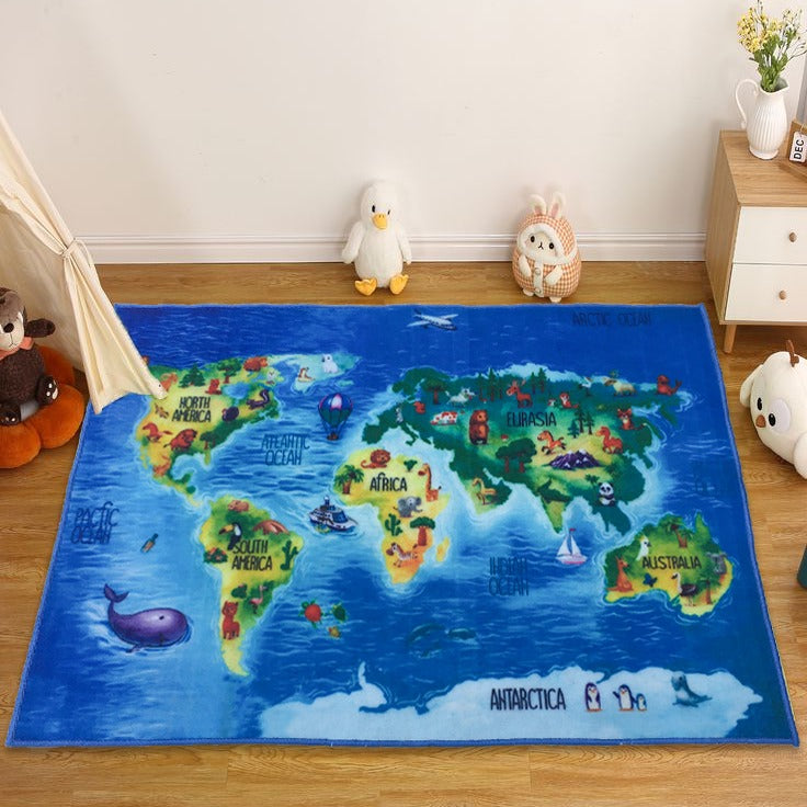 Sajalo Ocean Map Kids Rug