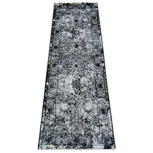 Sajalo Turkish Black Gray Runner 70x220cm