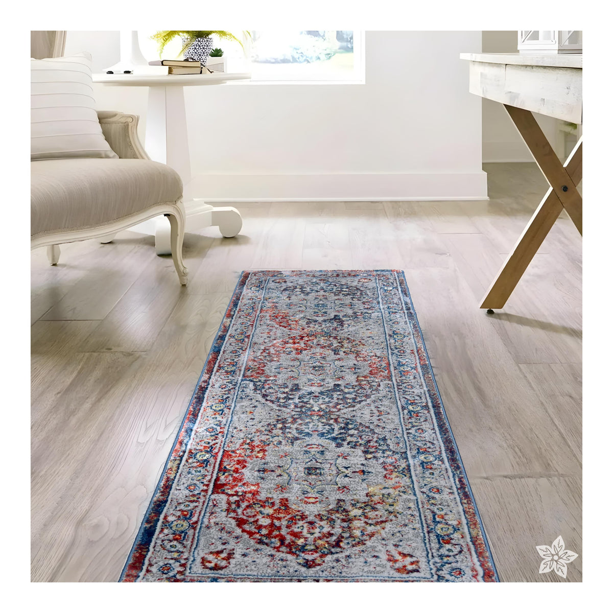 Sajalo Turkish Multi Gray Runner 70x220cm