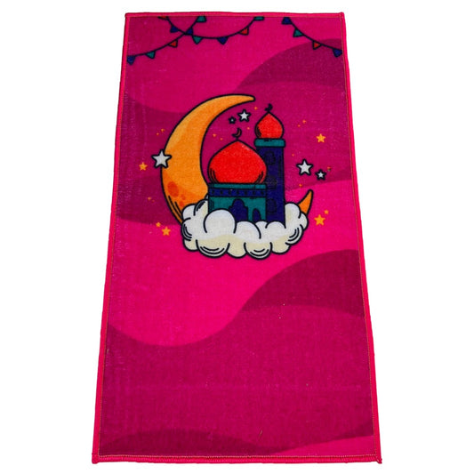Sajalo New Arrival Prayer Mat for kids in Pink Color with back black felt with non woven quality in 52 X 92 cm ( 20 X 36 inches )