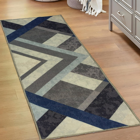 Sajalo Geometric Design Gray Runner