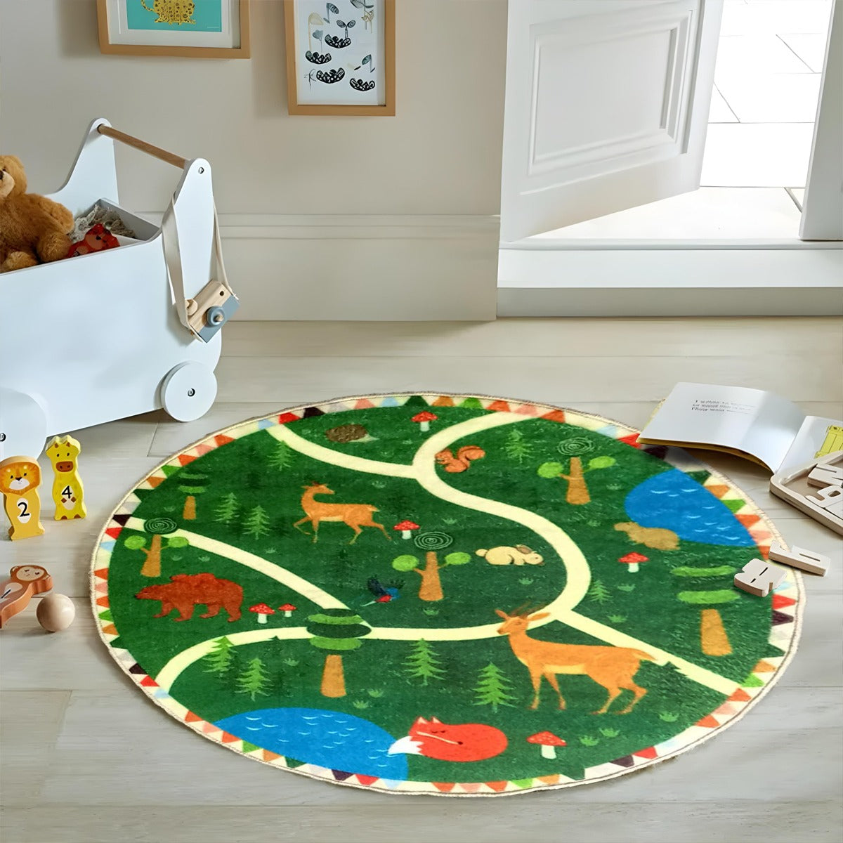 Sajalo Jungle Theme Round Rug
