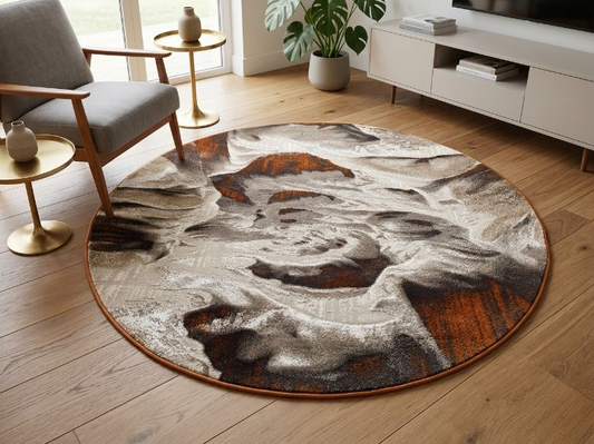 Sajalo Diamond Round Rug 5x5ft