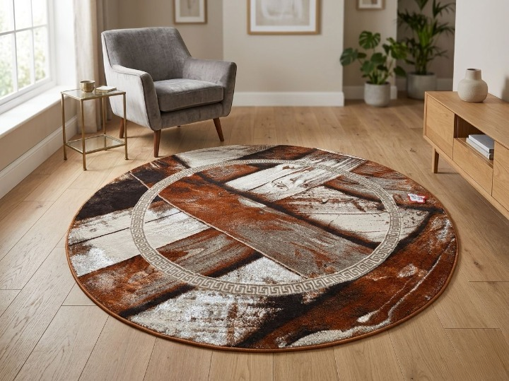 Sajalo Diamond Round Rug 5x5ft