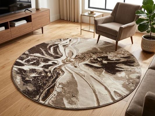Sajalo Diamond Round Rug 5x5ft
