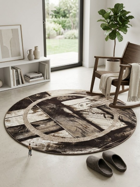 Sajalo Diamond Round Rug 5x5ft