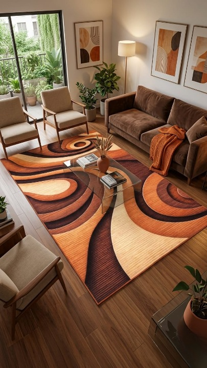 Sajalo Eco Abstract Wavy Swirl Rug