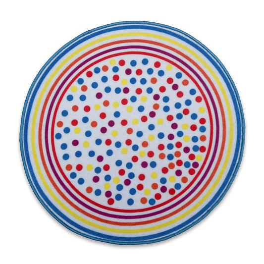 Sajalo Multi Color Dotted Round Shape Kids Rug