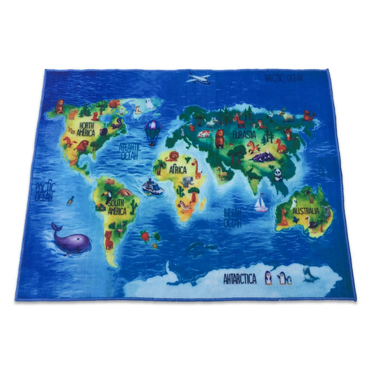 Sajalo Ocean Map Kids Rug 100x135cm