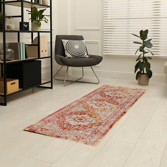 Sajalo Turkish Multi Maroon Runner 60x180cm