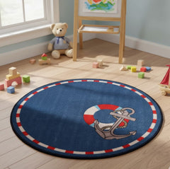 Sajalo Anchor Round Rug 90 x 90 cm (3 x 3 feet)