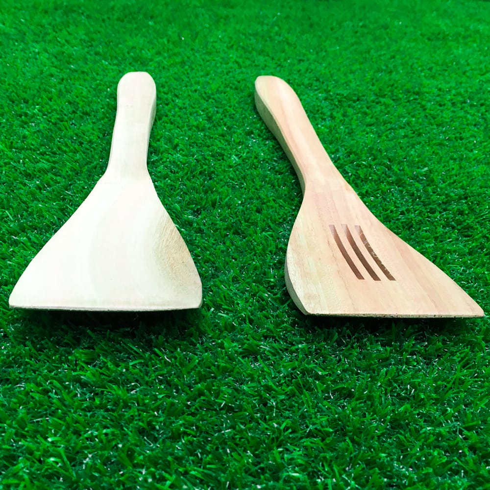 Sajalo Wooden Spatula Spoon Pair