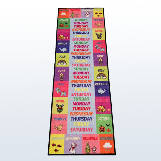 Sajalo Kids Month/Day Names Runner 2x6 ft