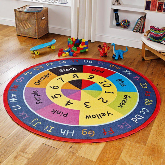 Sajalo New Alphabetical  Round Rug