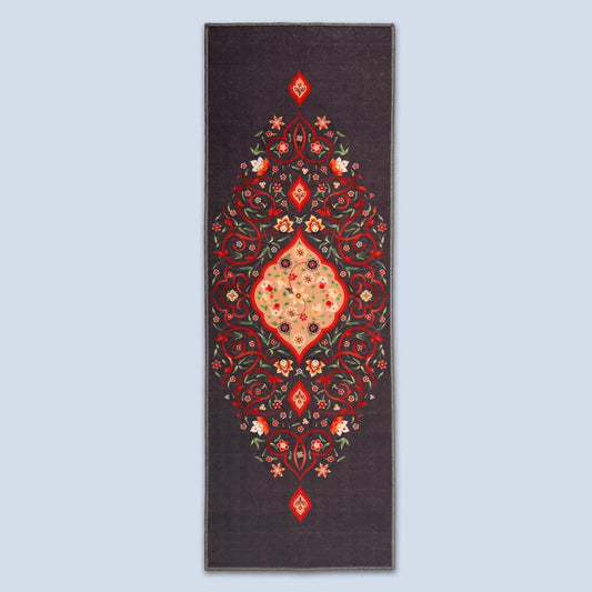 Sajalo Grey Flower ECO Runner 2x6feet (  (24 x 72 inches )