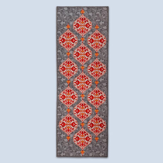Sajalo Grey Flower ECO Runner 2x6Ft ( 24 x 72 inches )